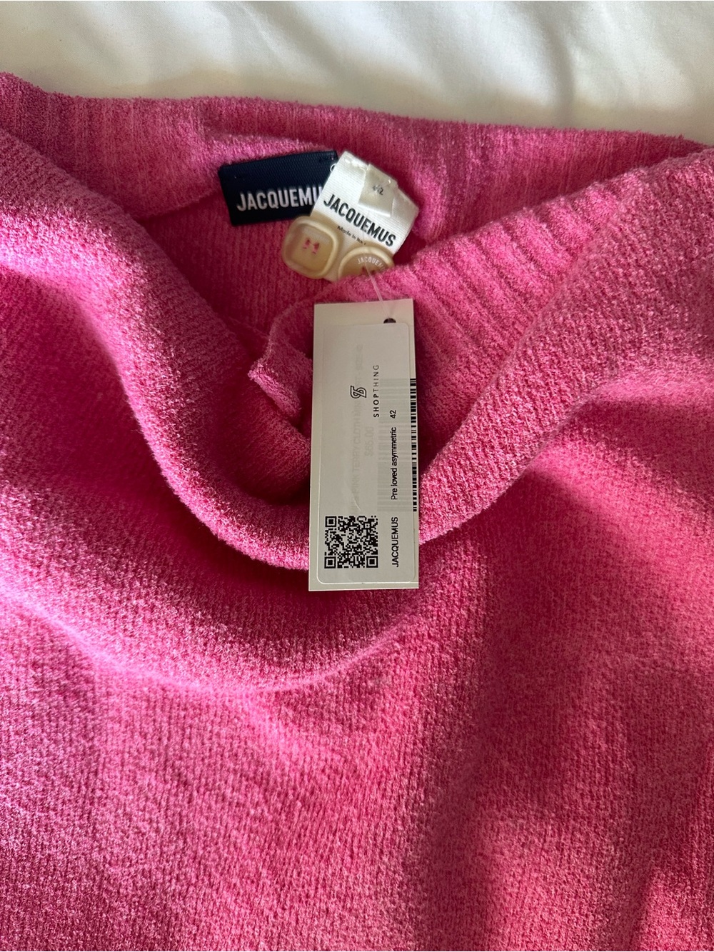 Hot Pink Strapless Knit Tube Top - Picture 2 of 2